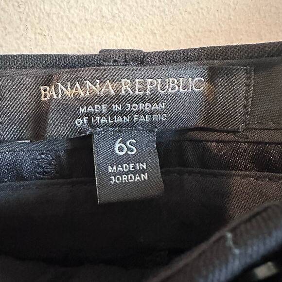 NWT Banana Republic SHORT Siena Straight Italian Wool Pant black 6 - Picture 4 of 11